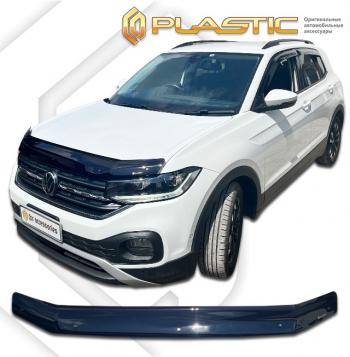 1 999 р. Дефлектор капота CA-Plastic  Volkswagen T-Cross (2019-2025) (серия Classic черный)  с доставкой в г. Тольятти. Увеличить фотографию 2