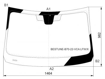 Стекло лобовое (Антенна) XYG FAW Bestune B70 лифтбэк (2020-2025)