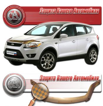 2 499 р. Дефлектор капота CA-Plastiс  Ford Kuga  1 (2008-2013) (серия Шелкография медь)  с доставкой в г. Тольятти. Увеличить фотографию 2