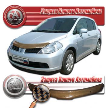 Дефлектор капота (правый руль) CA-Plastiс Nissan (Нисан) Tiida (Тиида)  1 хэтчбэк (2004-2012) 1 хэтчбэк C11 дорестайлинг, Япония, C11 рестайлинг, Япония