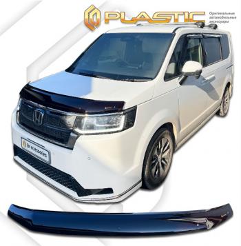 2 099 р.  Дефлектор капота (рынок Японии) CA-Plastic  Honda StepWagon  RP6,RP7, RP8 (2022-2025) минивэн дорестайлинг (серия Classic черный)  с доставкой в г. Тольятти. Увеличить фотографию 2