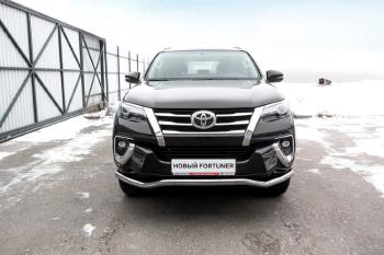 Защита переднего бампера d57 волна (TRD) Slitkoff Toyota (Тойота) Fortuner (Фортунер)  AN160 (2020-2025) AN160 рестайлинг ()