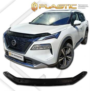 2 049 р. Дефлектор капота CA-Plastiс  Nissan X-trail  4 T33 (2021-2025) дорестайлинг (серия Classic черный)  с доставкой в г. Тольятти. Увеличить фотографию 2