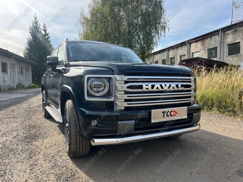 25 549 р. Защита передняя нижняя d76.1 мм ТСС Тюнинг Haval H9 (2024-2025) (нержавейка)  с доставкой в г. Тольятти