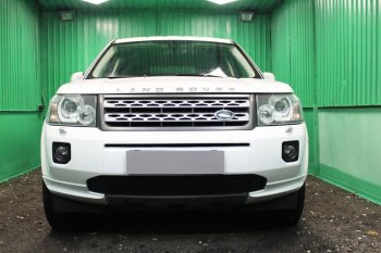 Защитная сетка в бампер (низ, ячейка 3х7 мм) Alfeco Стандарт Land Rover Freelander L359 1-ый рестайлинг (2010-2012)