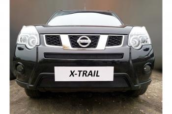 3 399 р. Защита радиатора (низ) Стрелка11 Стандарт Nissan X-trail 2 T31 рестайлинг (2010-2015) (черная)  с доставкой в г. Тольятти. Увеличить фотографию 2