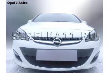 2 899 р. Защита радиатора Стрелка11 Стандарт Opel Astra J универсал рестайлинг (2012-2017) (черная)  с доставкой в г. Тольятти. Увеличить фотографию 2