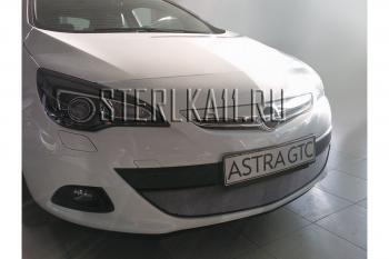 3 779 р. Защита радиатора Стрелка11 Стандарт Opel Astra J GTC (2011-2018) (черная)  с доставкой в г. Тольятти. Увеличить фотографию 2