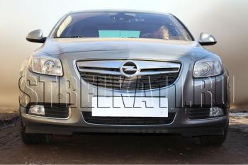 3 399 р. Защита радиатора Стрелка11 Стандарт Opel Insignia A дорестайлинг седан (2008-2013) (черная)  с доставкой в г. Тольятти. Увеличить фотографию 2