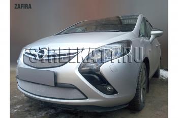 3 399 р. Защита радиатора (низ) Стрелка11 Стандарт Opel Zafira С дорестайлинг (2011-2016) (хром)  с доставкой в г. Тольятти. Увеличить фотографию 2