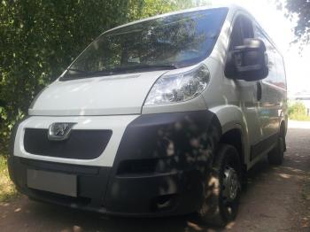 2 689 р. Защита радиатора (середина) Стрелка11 Стандарт Peugeot Boxer 250 (2006-2014) (черная)  с доставкой в г. Тольятти. Увеличить фотографию 2