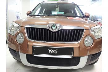 3 589 р. Защита радиатора Стрелка11 Стандарт Skoda Yeti (2009-2013) (черная)  с доставкой в г. Тольятти. Увеличить фотографию 2