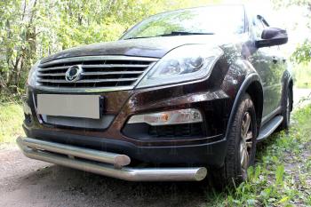 3 779 р. Защита радиатора Стрелка11 Стандарт SSANGYONG Rexton Y250 (2006-2012) (черная)  с доставкой в г. Тольятти. Увеличить фотографию 2