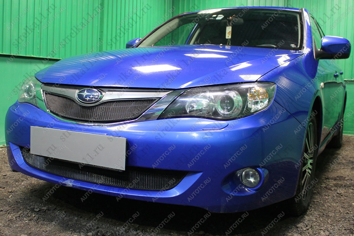 3 399 р. Защита радиатора (верх) (V1.5) Стрелка11 Стандарт Subaru Impreza GE седан (2007-2012) (черная)  с доставкой в г. Тольятти