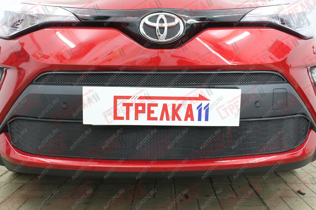 3 799 р. Защита радиатора (низ) Стрелка11 Стандарт Toyota C-HR NGX10, ZGX10 рестайлинг (2019-2025) (черная)  с доставкой в г. Тольятти