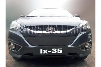 969 р. Зимняя заглушка решетки радиатора Стрелка11 Hyundai IX35 LM дорестайлинг (2009-2013) (черная)  с доставкой в г. Тольятти. Увеличить фотографию 2