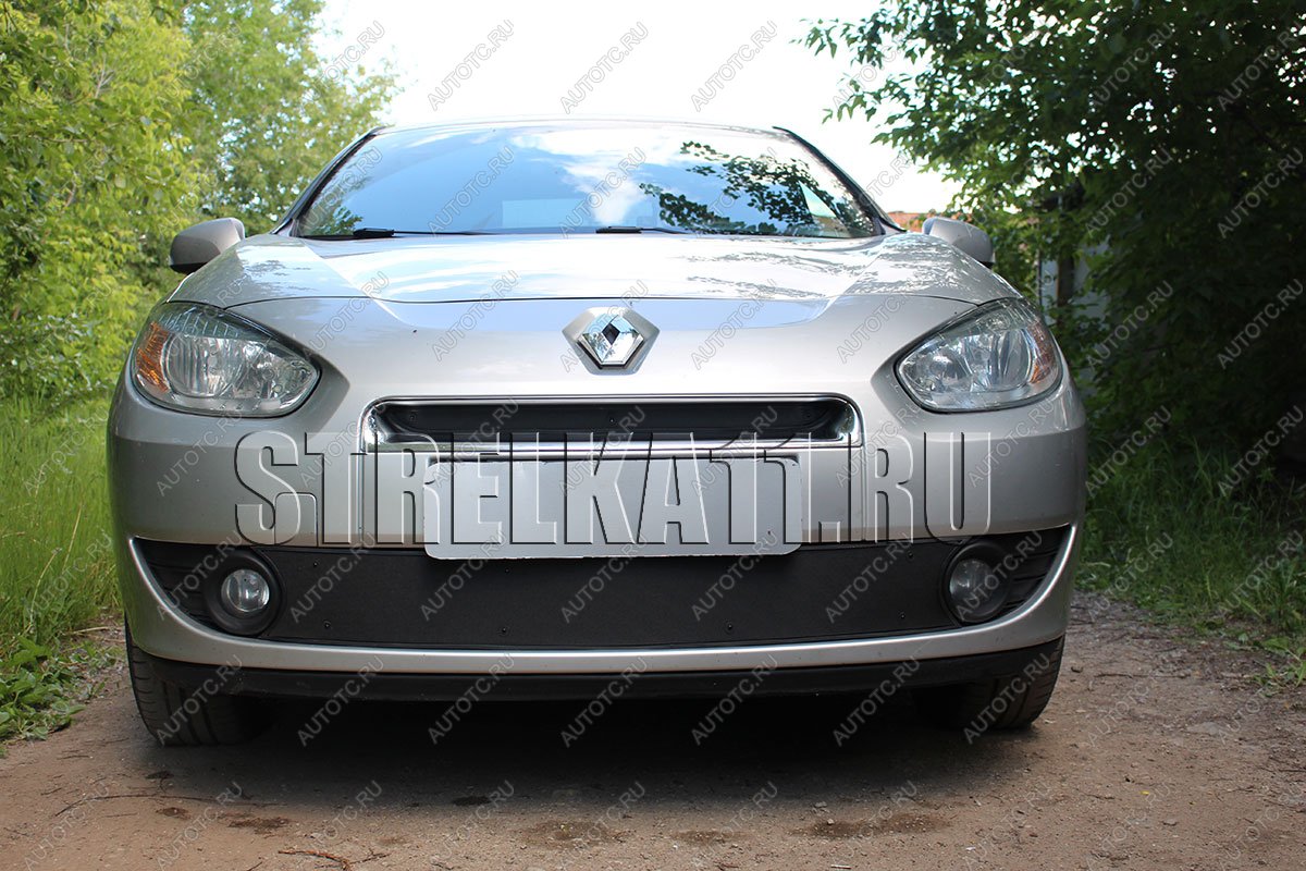 969 р. Зимняя заглушка решетки радиатора (низ) Стрелка11 Renault Fluence дорестайлинг (2010-2012) (черная)  с доставкой в г. Тольятти