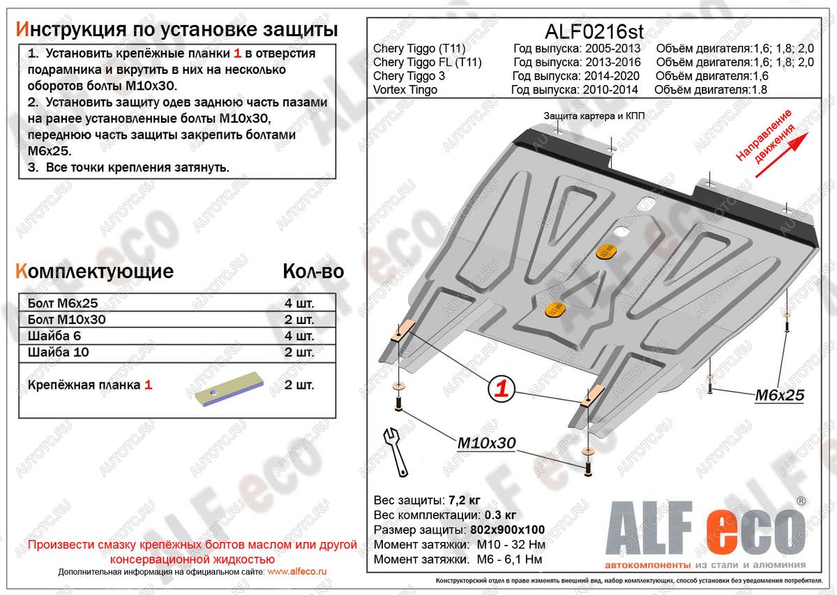 13 999 р. Защита картера и кпп (V-1.8) ALFECO Vortex Tingo рестайлинг (2012-2014) (алюминий 4 мм)  с доставкой в г. Тольятти