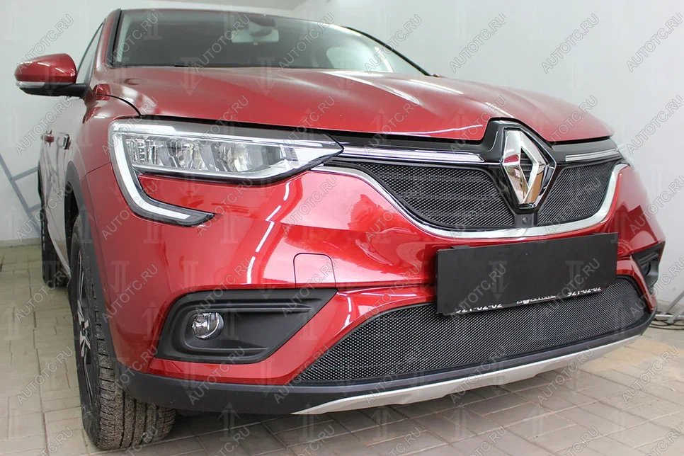 7 299 р.  Защита радиатора (верх, 2 части) Стрелка11 PREMIUM Renault Arkana (2019-2025) (черная)  с доставкой в г. Тольятти