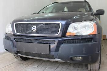 5 449 р. Защита радиатора (верх) Стрелка11 PREMIUM Volvo XC90 C дорестайлинг (2002-2006) (черная)  с доставкой в г. Тольятти. Увеличить фотографию 2