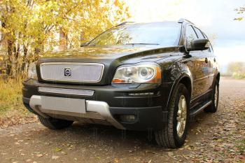 4 199 р. Защита радиатора (середина) Стрелка11 PREMIUM Volvo XC90 C 1-ый рестайлинг (2006-2009) (хром)  с доставкой в г. Тольятти. Увеличить фотографию 2