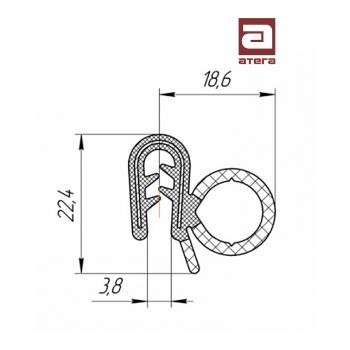 200 р. Уплотнитель проема задних и передних дверей (1 погонный метр, резиновый, армированный) АТЕГА Livan X3 Pro (2022-2025)  с доставкой в г. Тольятти. Увеличить фотографию 3