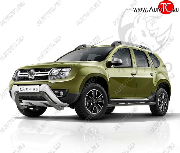 10 199 р. Защита переднего бампера (Ø63 мм волна, нержавейка) SLITKOFF Renault Duster HS рестайлинг (2015-2021)  с доставкой в г. Тольятти