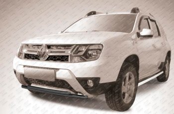 Защита переднего бампера Slitkoff (Ø 42+Ø 42, двойная). Renault Duster HS рестайлинг (2015-2021)