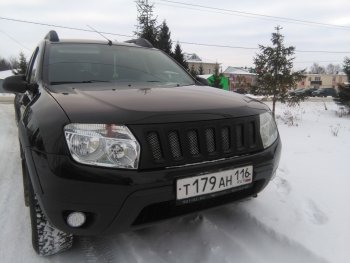 3 289 р. Решётка радиатора Sport  Renault Duster  HS (2010-2021) дорестайлинг, рестайлинг (Неокрашенная)  с доставкой в г. Тольятти. Увеличить фотографию 7