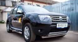 13 999 р. Защита переднего бампера (2 трубыØ63 и 42 мм, нержавейка) SLITKOFF Renault Duster HS дорестайлинг (2010-2015)  с доставкой в г. Тольятти. Увеличить фотографию 3