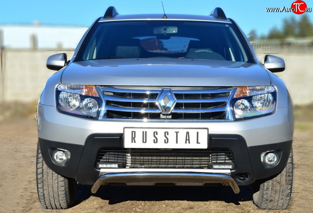 14 899 р. Защита переднего бампера (Ø42 мм, нержавейка, 4х4) SLITKOFF Renault Duster HS дорестайлинг (2010-2015)  с доставкой в г. Тольятти