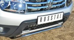 13 399 р. Защита переднего бампера (Ø42 мм, нержавейка, 4х4) SLITKOFF  Renault Duster  HS (2010-2015) дорестайлинг  с доставкой в г. Тольятти. Увеличить фотографию 2