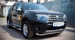 12 649 р. Одинарная защита переднего бампера диаметром 63 мм (4x4) SLITKOFF Renault Duster HS дорестайлинг (2010-2015)  с доставкой в г. Тольятти. Увеличить фотографию 3