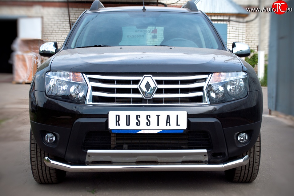 12 649 р. Одинарная защита переднего бампера диаметром 63 мм (4x4) SLITKOFF Renault Duster HS дорестайлинг (2010-2015)  с доставкой в г. Тольятти