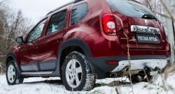 4 999 р. Накладка на задний бампер RA Renault Duster HS дорестайлинг (2010-2015) (Поверхность шагрень (серый металлик))  с доставкой в г. Тольятти. Увеличить фотографию 2