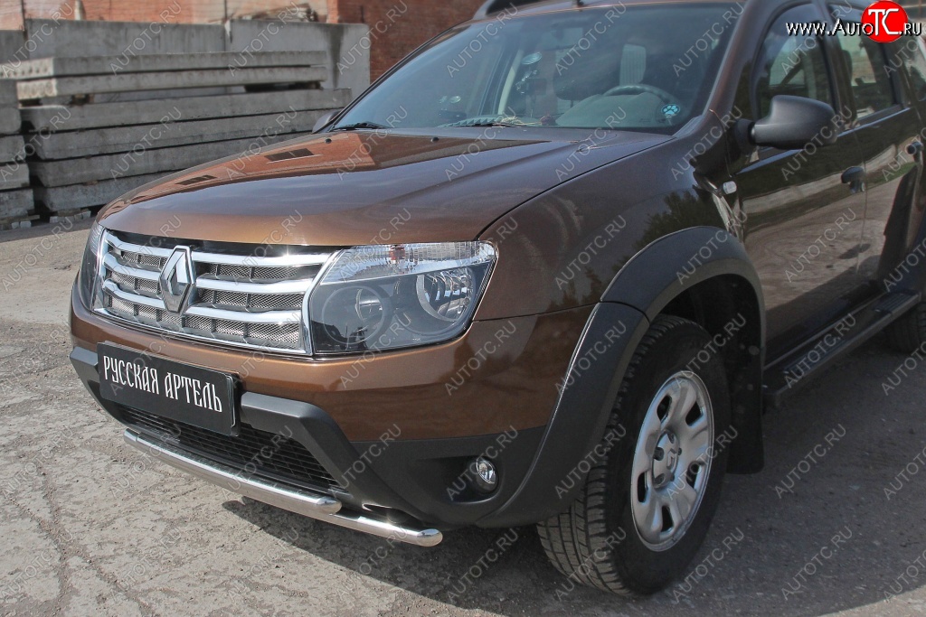 689 р. Защитная сетка решетки радиатора РА (металлик) Renault Duster HS дорестайлинг (2010-2015)  с доставкой в г. Тольятти