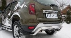 11 549 р. Защита заднего бампера (Ø63 мм волна, нержавейка) SLITKOFF Renault Duster HS рестайлинг (2015-2021)  с доставкой в г. Тольятти. Увеличить фотографию 2