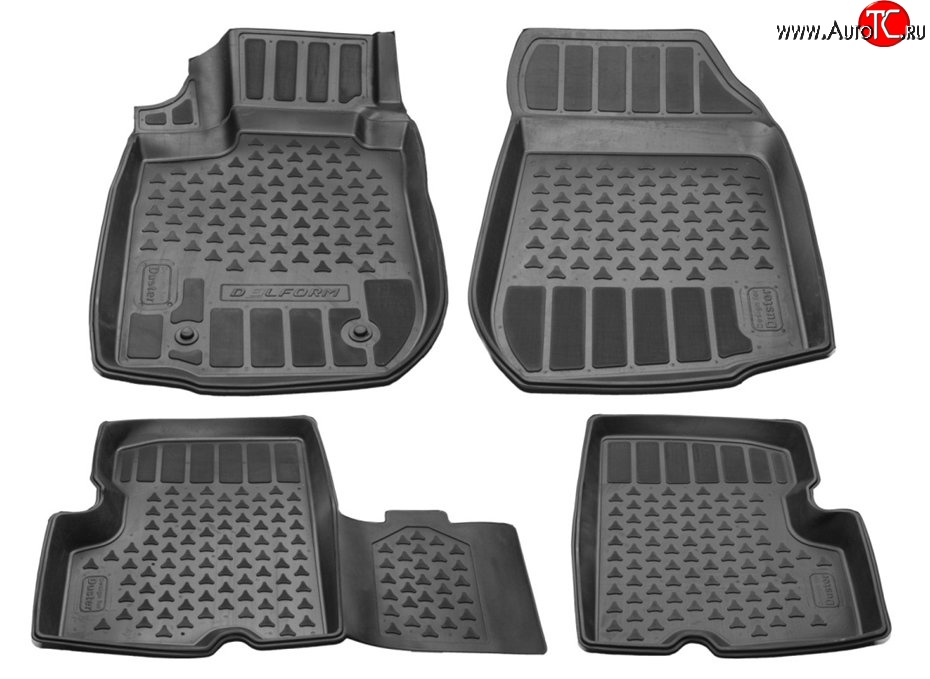 1 299 р. Комплект ковриков в салон Delform 4 шт. (полиуретан) Renault Duster HS дорестайлинг (2010-2015)  с доставкой в г. Тольятти