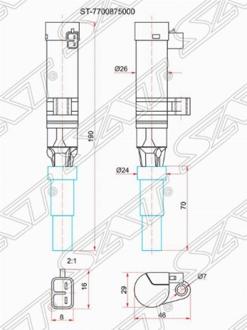 Катушка зажигания SAT (K7M / K4M / F4R) Renault Megane седан  дорестайлинг (2002-2006)