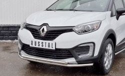 18 699 р. Защита переднего бампера (2 трубыØ42 мм, нержавейка) SLITKOFF Renault Kaptur дорестайлинг (2016-2020)  с доставкой в г. Тольятти. Увеличить фотографию 2