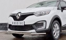 18 699 р. Защита переднего бампера (2 трубыØ42 мм, нержавейка) SLITKOFF Renault Kaptur дорестайлинг (2016-2020)  с доставкой в г. Тольятти. Увеличить фотографию 4