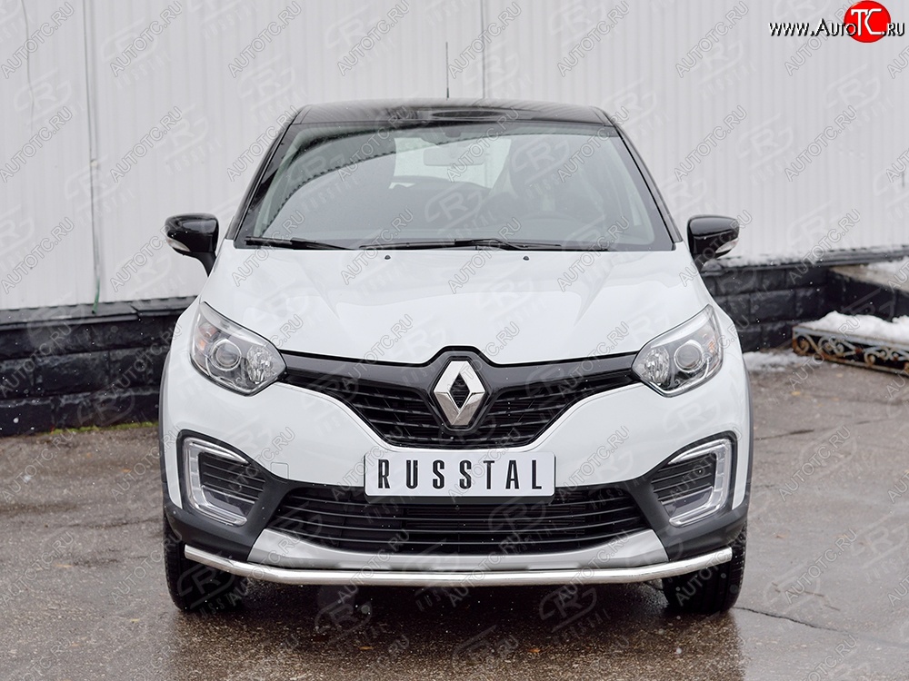 14 649 р. Защита переднего бампера (Ø42 мм, нержавейка) SLITKOFF Renault Kaptur дорестайлинг (2016-2020)  с доставкой в г. Тольятти