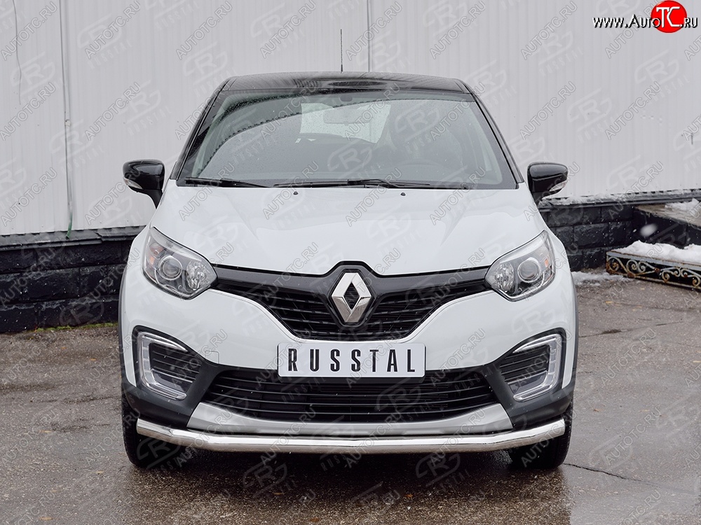 16 999 р. Защита переднего бампера (Ø63 мм, нержавейка) SLITKOFF Renault Kaptur дорестайлинг (2016-2020)  с доставкой в г. Тольятти