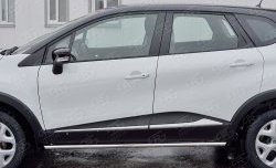 15 599 р. Защита порогов из круглой трубы диаметром 42 мм SLITKOFF Renault Kaptur дорестайлинг (2016-2020)  с доставкой в г. Тольятти. Увеличить фотографию 4