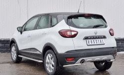 12 699 р. Защита заднего бампера (Ø42 мм уголки, нержавейка) SLITKOFF Renault Kaptur дорестайлинг (2016-2020)  с доставкой в г. Тольятти. Увеличить фотографию 2