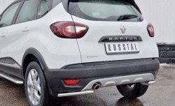 12 699 р. Защита заднего бампера (Ø42 мм уголки, нержавейка) SLITKOFF Renault Kaptur дорестайлинг (2016-2020)  с доставкой в г. Тольятти. Увеличить фотографию 3