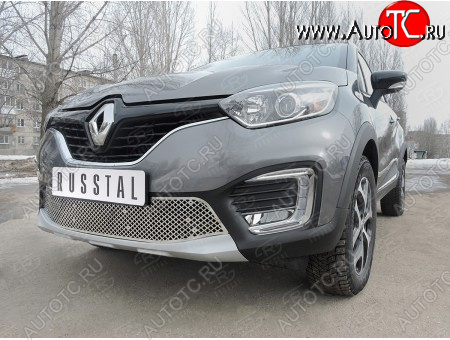 4 299 р. Сетка нижнего воздухозаборника (нержавеющая сталь) Russtal Renault Kaptur дорестайлинг (2016-2020)  с доставкой в г. Тольятти