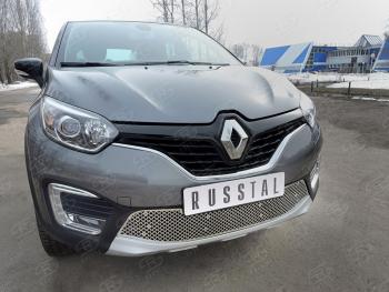 4 299 р. Сетка нижнего воздухозаборника (нержавеющая сталь) Russtal Renault Kaptur дорестайлинг (2016-2020)  с доставкой в г. Тольятти. Увеличить фотографию 2