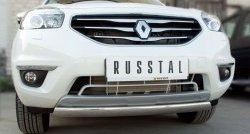 19 099 р. Защита переднего бампера (Ø75х42 мм, нержавейка) Russtal Renault Koleos 1 Phase 2 (2011-2013)  с доставкой в г. Тольятти. Увеличить фотографию 3