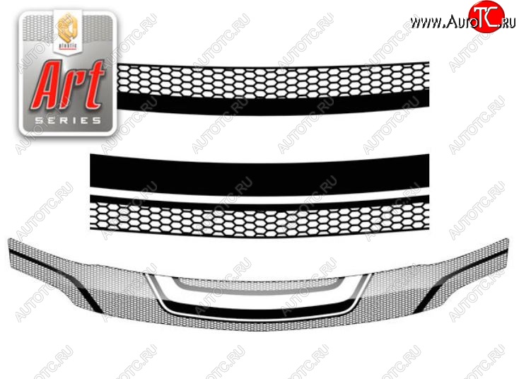 2 499 р. Дефлектор капота CA-Plastiс  Renault Logan  1 (2004-2010) дорестайлинг (Серия Art белая)  с доставкой в г. Тольятти